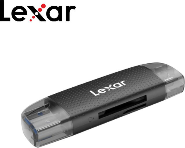 Lexar 2-in-1 Kartenleser mit Dual-Slot USB-A und USB-C für SD- und Micro-SD-Karten, Grau - Bild 1
