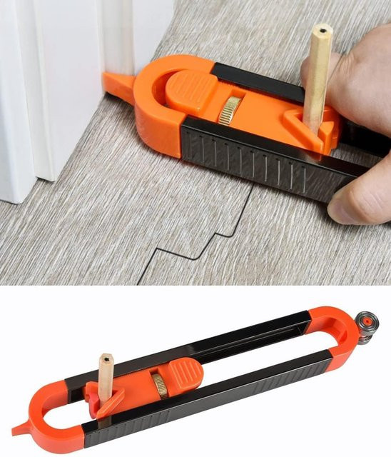 NIUXIANG Konturmesslehre mit Anreißfunktion und Profil-Duplikator in Schwarz-Orange für Holzbearbeitung und Bau - Bild 1