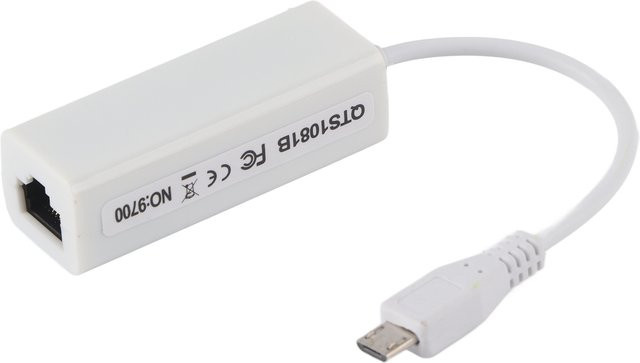 YOUTHINK USB 2.0 Fast Ethernet Netzwerkkartenadapter Micro USB auf RJ45 Ethernet Port für Raspberry Pi Zero 1.3/W, Weiß, 10/100 Mbit/s - Bild 1