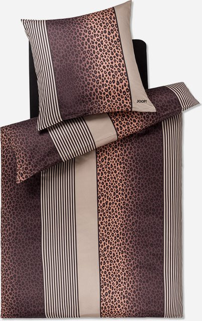 Bettwäsche JOOP! LEO aus Mako-Satin in Taupe und Beige mit modernem Grafik-Tierprint - Bild 1