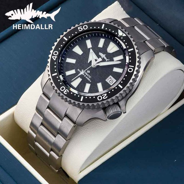 HEIMDALLR Herren-Taucheruhr, Titan, Automatik, Blau, 20 ATM, Saphirglas - Bild 1