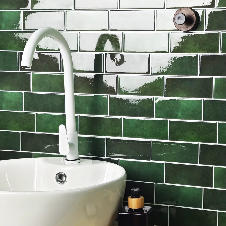 Vividtiles 3D-Wandaufkleber in Grün, 10 Stück quadratische Fliesen, wasserdicht und ölbeständig, moderner Stil für deine Heimdekoration - Bild 5