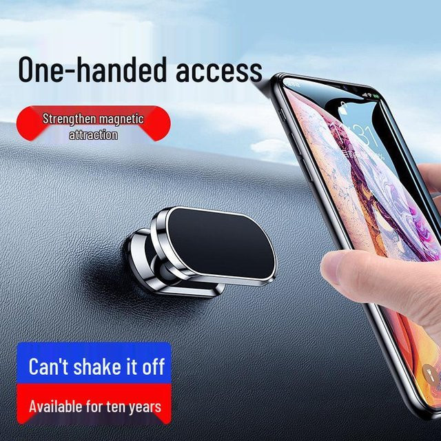 Magnetische Autohalterung GearUp AutoMoto Rectangular F6 für Mobiltelefone, 360 Grad drehbar, Silber, 4 Magnete - Bild 1
