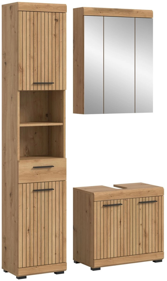 Badmöbel Set Shawn von Inn.Furn in Eiche Matt, 3-teilig, Breite: 112 cm - Bild 5