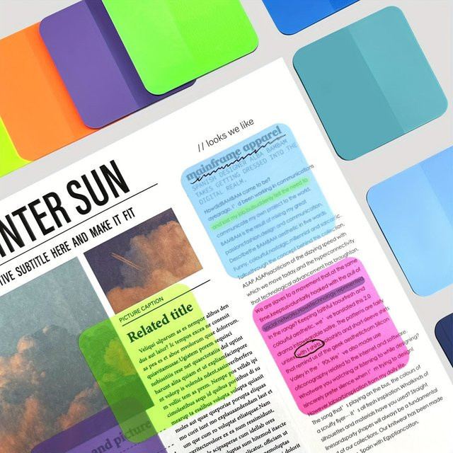 Transparente Haftnotizen im 8-Farben-Set mit 160 Blatt für Schule und Büro - Bild 1