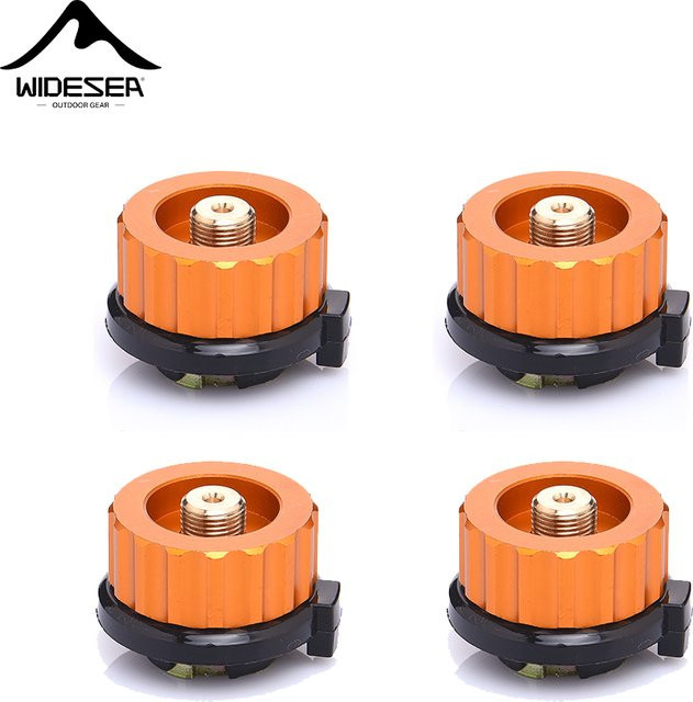 Widesea Gas-Adapter Set für Camping und Outdoor, 4er-Pack, Orange, Konverter für Gaspatronen und Gasflaschen - Bild 1
