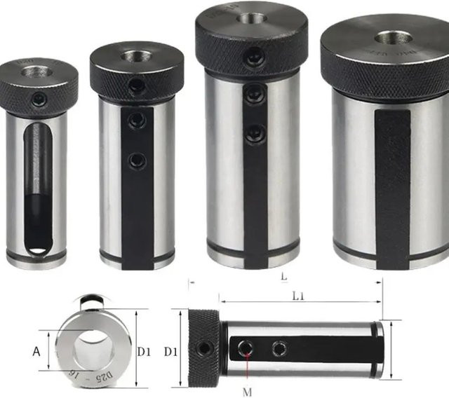 CNC-Drehmaschine Werkzeughalter Magazin Führungshülse mit Kegelschaft in Silber, erhältlich in den Größen D50, D40, D32, D25, D20, D16 sowie MT1, MT2, MT3 - Bild 1
