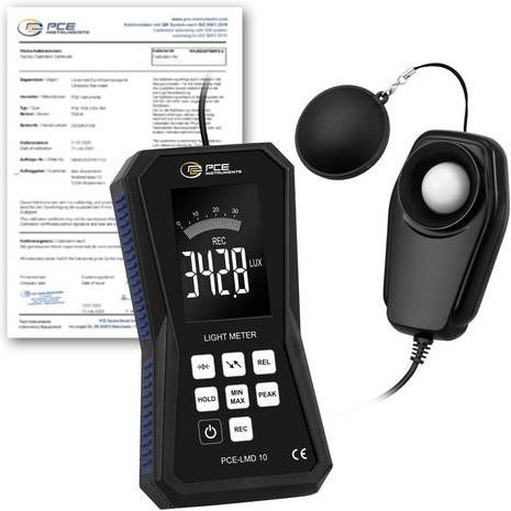PCE Instruments PCE-LMD 10-ICA Lux-Datenlogger in Schwarz, ISO-kalibriert - Bild 1