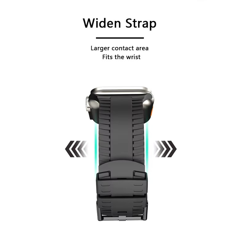 JBAILI Silikonarmband für Apple Watch Ultra 2 49 mm und iWatch Serie 10 9 8 7 6 SE 5 4 sowie 46 45 44 42 41 40 38 mm Sportarmband - Bild 3