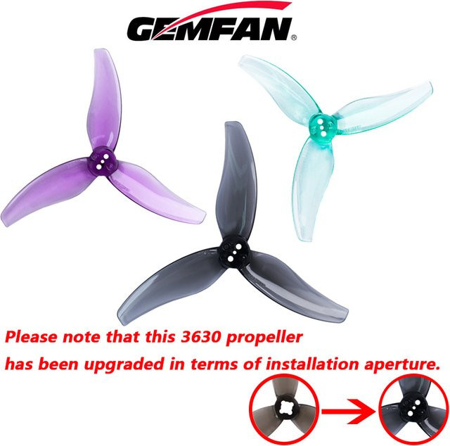 Gemfan Hurricane 3630 3-Blatt-PC-Propeller für FPV Freestyle 3,5 Zoll Drohnen in Purple - Bild 1