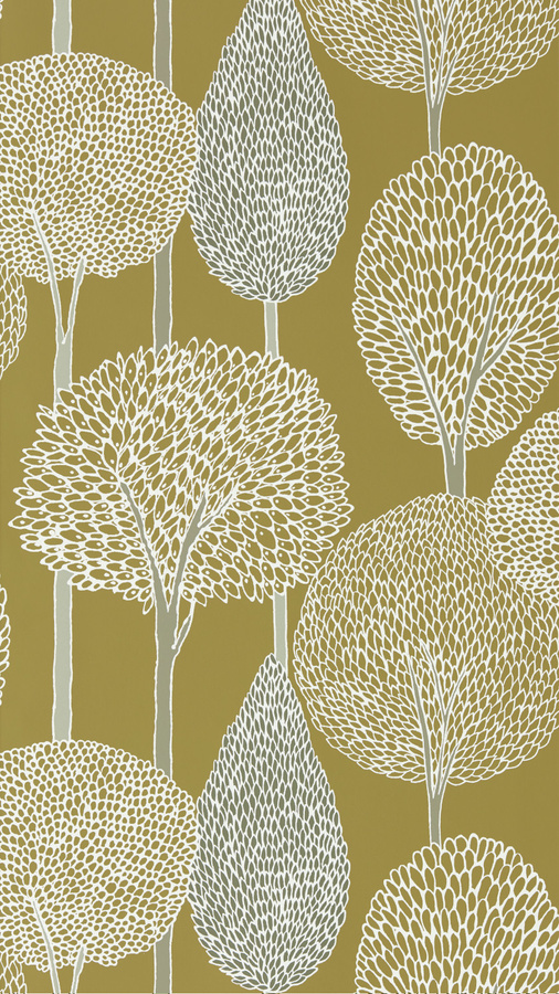 Harlequin Tapete Silhouette in Ocker und Taupe mit geometrischem Vintage-Design aus Vlies - Bild 1