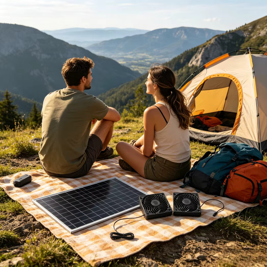 EESBAO Solar-Ventilator 10W zur automatischen Abluft-Belüftung in Schwarz für Hundehütte, Katzenhaus, Hühnerstall und Gewächshaus - Bild 2