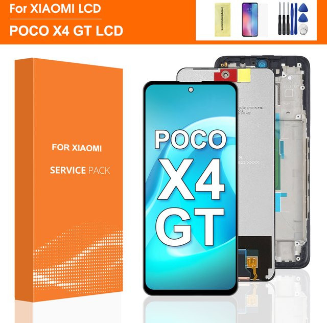 Xiaomi POCO X4 GT LCD Display Touchscreen Digitizer Montage mit Rahmen in Schwarz für 6,6 Zoll Android Smartphones - Bild 1