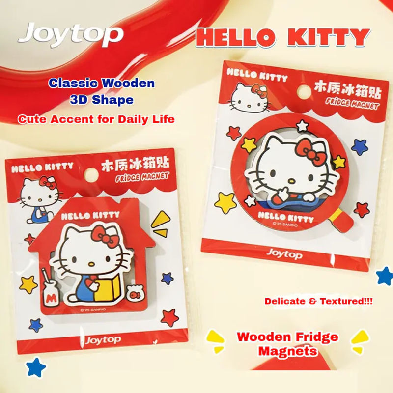 Sanrio Hello Kitty Kühlschrankmagnet aus Holz im Kawaii INS-Stil als niedliche Dekoration - Bild 2