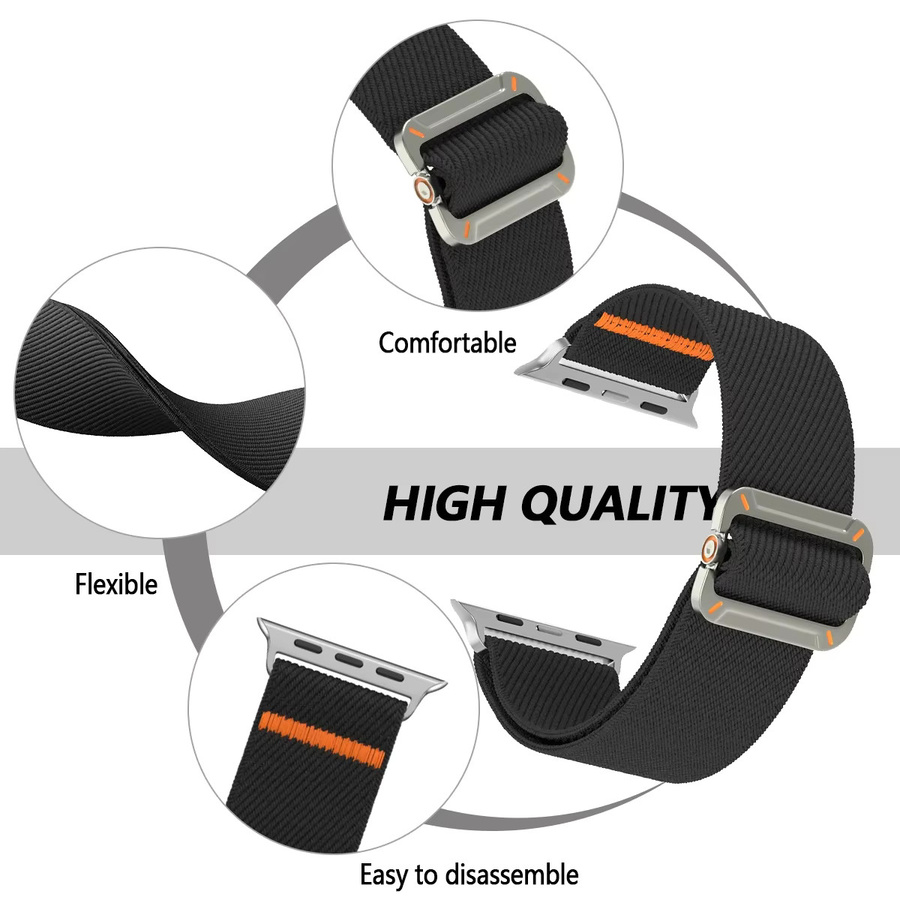 Geekthink Uhrenarmband Nylon, Schwarz, Unisex - Bild 3