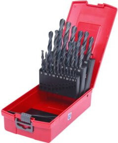 KS Tools HSS-R Spiralbohrer-Satz aus Stahl in Schwarz-Rot, 25-teilig, 1-13mm in Kunststoffkassette - Bild 1