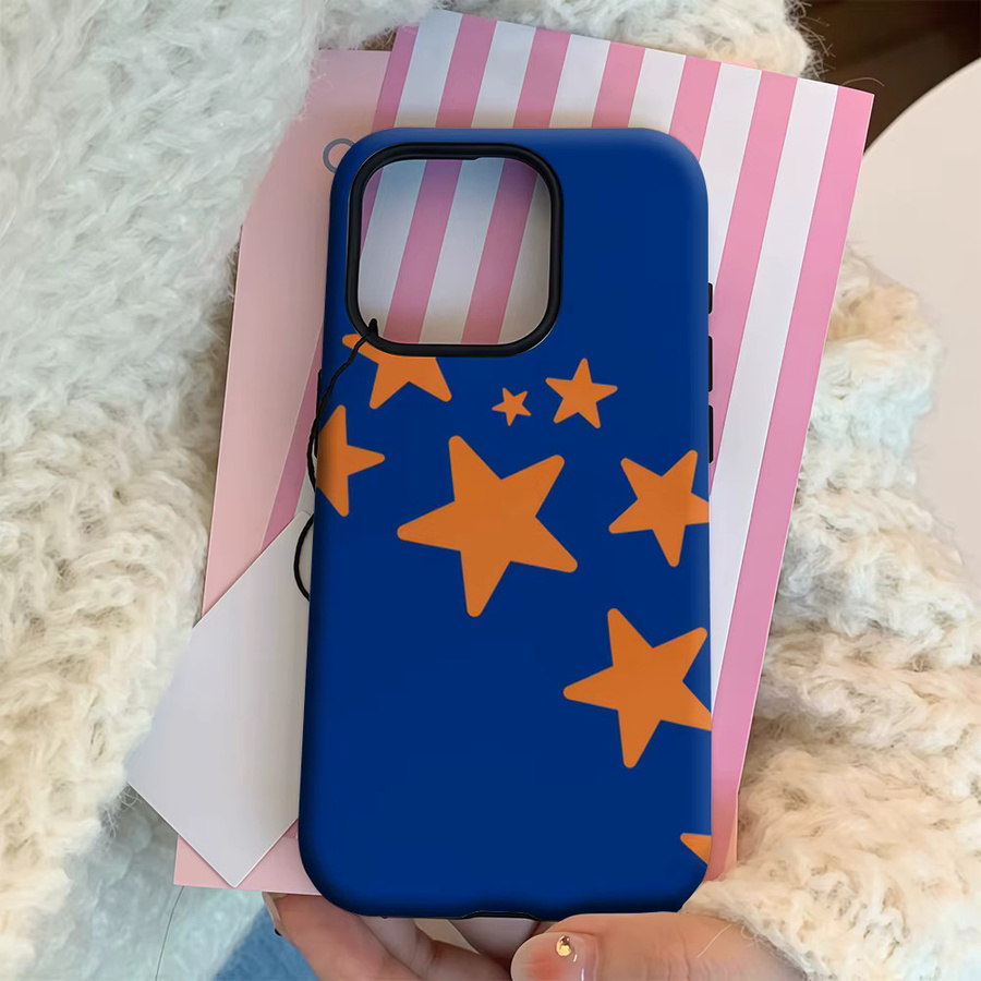 Potdemiel Handyhülle Cobalt Starburst Sparkle für iPhone 17 16 15 14 13 12 Pro Max Plus mit doppelschichtiger Rückseite in Blau - Bild 4