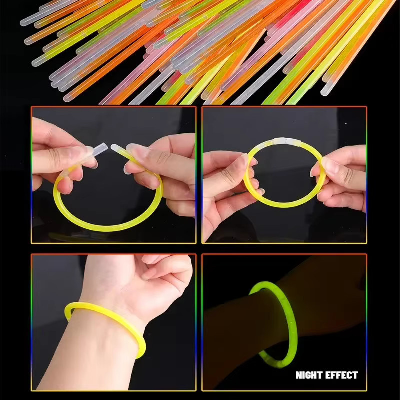 Bunte Fluoreszenzstäbe als Partyzubehör in verschiedenen Farben und Größen für leuchtende Armbänder - Bild 5