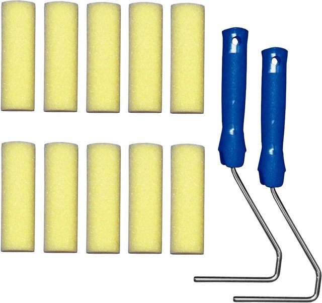 LUX-TOOLS Schaum-Walzen-Set Fein, 12-teilig, Gelb - Bild 1