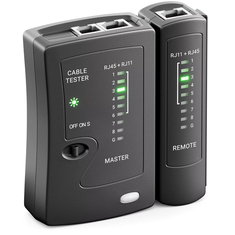 ZoeRax Netzwerk-Ethernet-Kabeltester für LAN RJ45 Cat5 Cat5e Cat6 Cat6a Cat7 UTP/geschirmte Kabel und RJ11 RJ12 in Schwarz - Bild 6