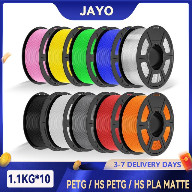 JAYO 3D-Druckerfilament Matte PLA und PETG 1,75 mm, 1,1 kg pro Rolle - Bild 1