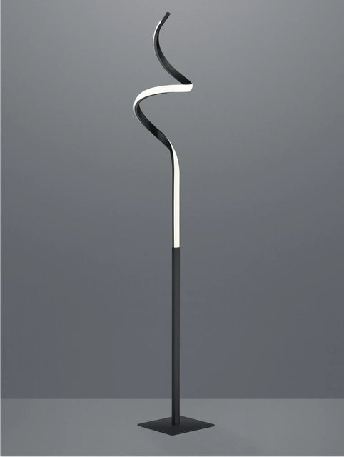 Reality LED-Stehlampe Course in Schwarz matt, dimmbar mit Touch-Funktion und gewundenem Design - Bild 1