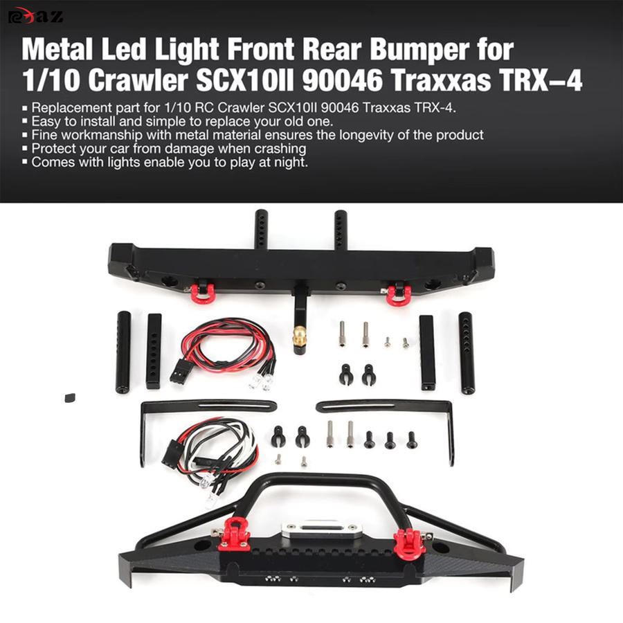 RCXAZ Metall-Stoßstange vorne und hinten mit LED-Leuchten, Zubehör - Bild 3