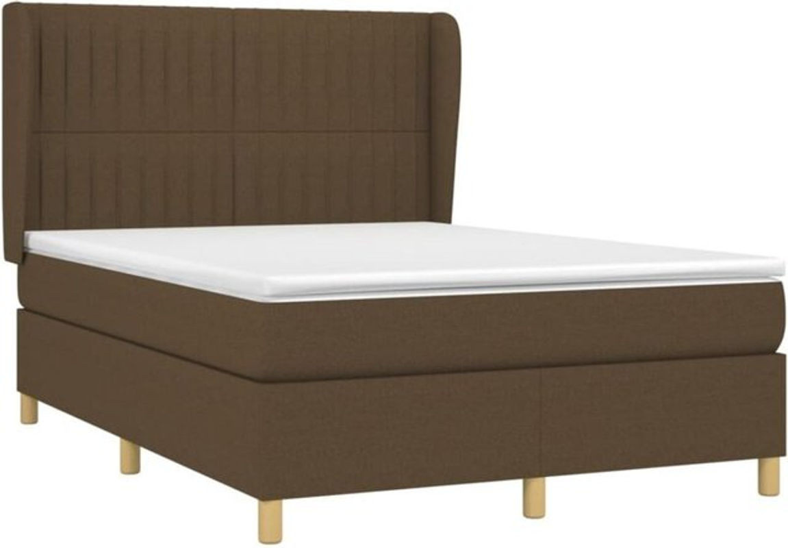 Vidaxl Boxspringbett mit Matratze aus Stoff in Braun B/T/H: 140 x 200 x 118 cm - Bild 1