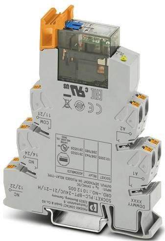 Phoenix Contact PLC-RPT-24UC/21-21/MS Relaismodul mit 2 Wechsler, Grau, 10 Stück - Bild 1