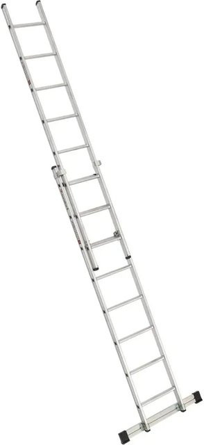 Euroline Premium 302 Schiebeleiter aus Aluminium in Silber mit 2x8 Sprossen - Bild 1