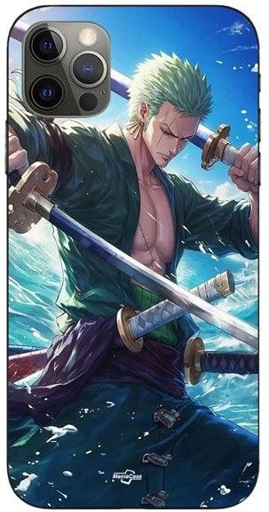 Handyhülle MANIACASE für iPhone 12 Pro Max mit One Piece Roronoa Zoro Design aus flexiblem Silikon in Schwarz und Multicolour - Bild 1