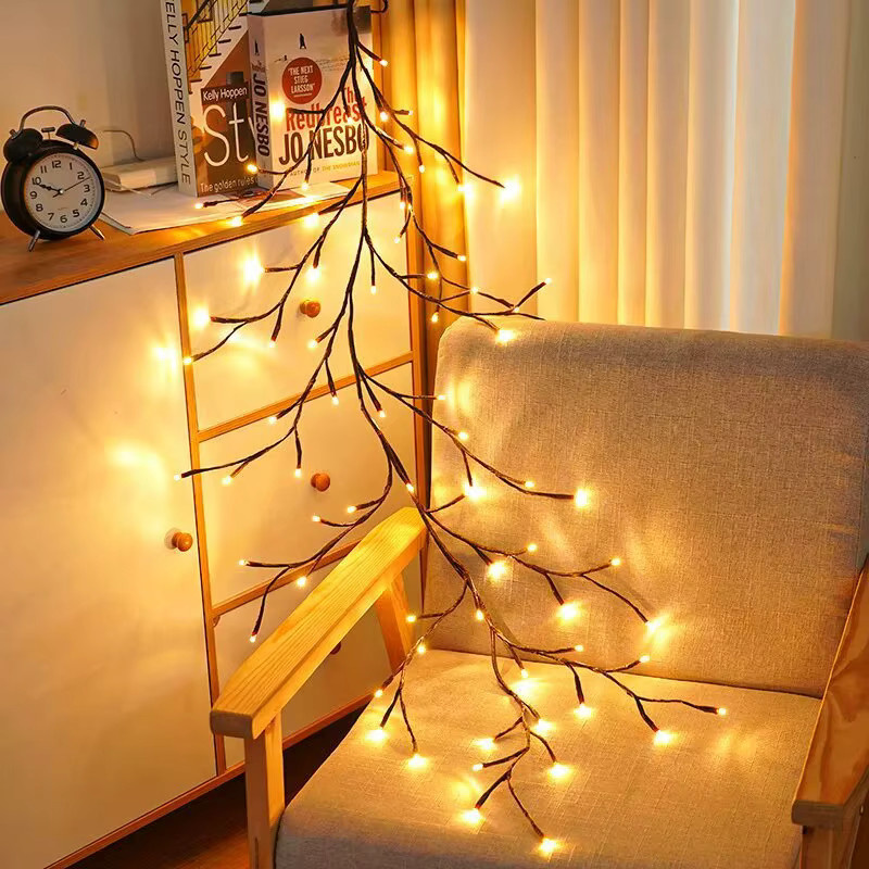 LED-Birkenbaum-Lichterkette in Warmweiß mit USB-Anschluss für Dekoration zu Weihnachten, Geburtstagen und Partys - Bild 2