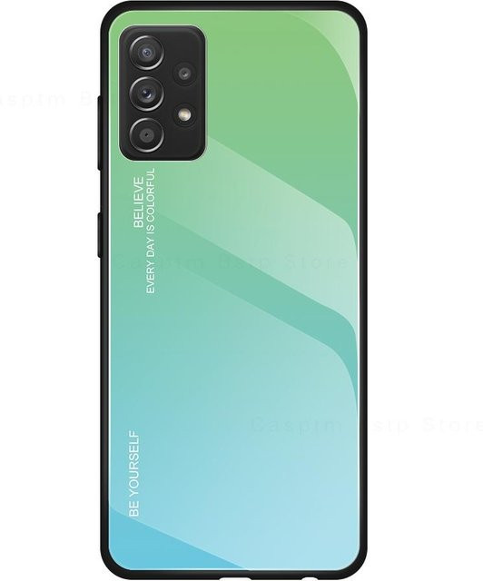 Samsung Galaxy Schutzhülle aus gehärtetem Glas mit Farbverlauf in Multicolour für verschiedene Modelle wie A55 A54 A53 A52 A34 A33 A14 A15 A25 A24 A05S A50 A50S A51 A71 A32 4G 5G - Bild 1
