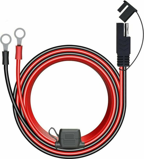 SAE 2-poliger Schnellkupplung zum O-Ring-Terminal-Kabelbaumstecker mit 10 A Sicherung für Batterieladegeräte, 12–24 V, 16 AWG, Farbe: Rot - Bild 1