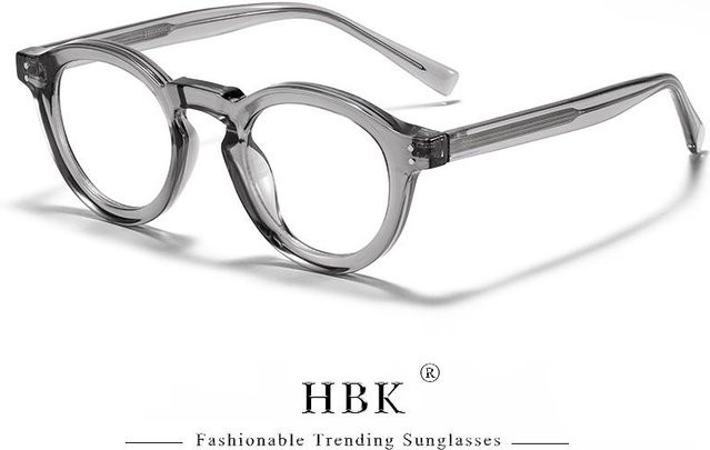 HBK Lesebrille, Rund, Kunststoff, Vollrand, Unisex, Grau - Bild 1