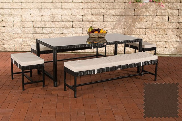 TPFGarden Sitzgruppe Hawanna in Terrabraun und Schwarz aus Aluminium mit Polyester - Bild 1