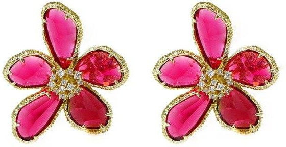 Lucky Star Jewelry Ohrstecker, Kristall, rot, Damen - Bild 1