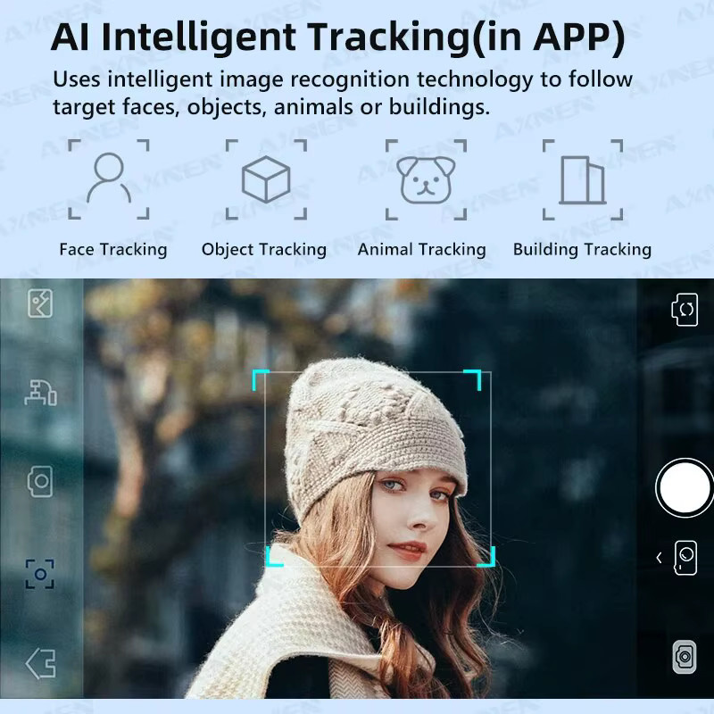 Axnen HQ6 3-Achsen-Gimbal-Handstabilisator für Mobiltelefone mit Fülllicht und Gesichtsverfolgung für Android und iPhone - Bild 4