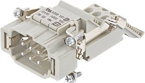 HARTING Stifteinsatz 09330064639 mit 6 Käfigzugfederanschlüssen in Grau aus Kunststoff - Bild 1