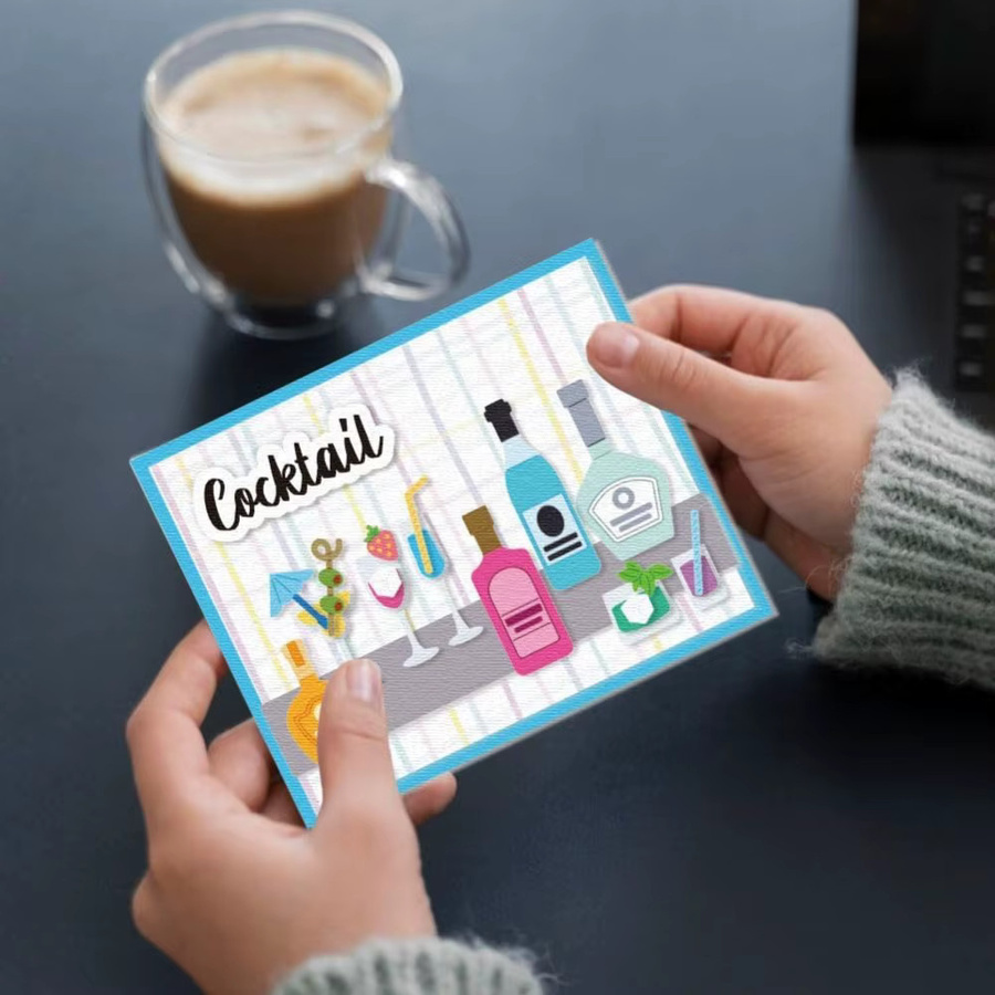 Metall-Stanzform für Wein und Weingläser in Multicolour für Scrapbooking und Kartenherstellung - Bild 2