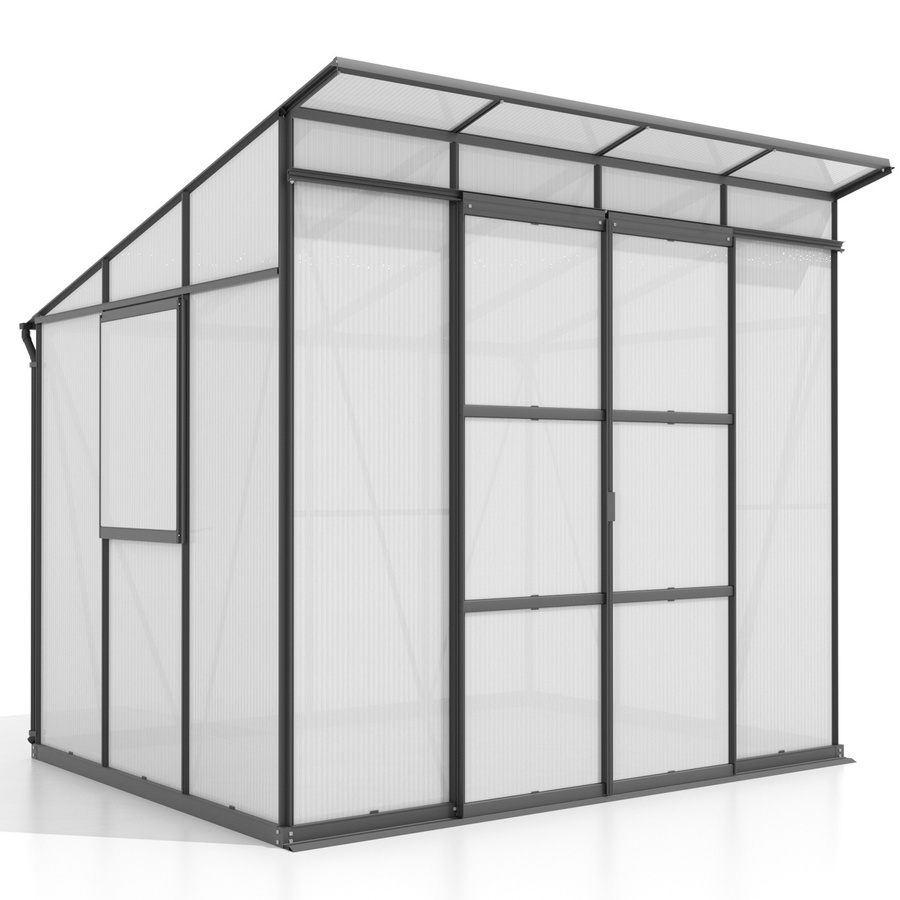 Vitavia Gewächshaus Playa 5900 in Schwarz mit 6 mm Polycarbonat-Platten und Pultdach - Bild 3