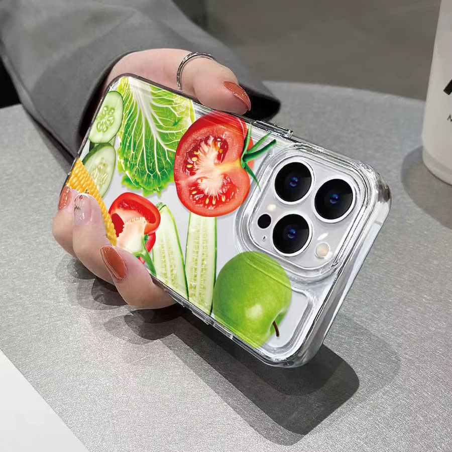 Transparente Silikon Handyhülle mit Gemüse und Obst Motiv für Apple iPhone 11 bis iPhone 17 Pro Max - Bild 3