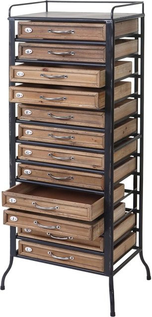 MCW Apotheker-Schrank A43 in Braun im Industrial-Design, B/T/H: 129 x 55 x 38 cm - Bild 1