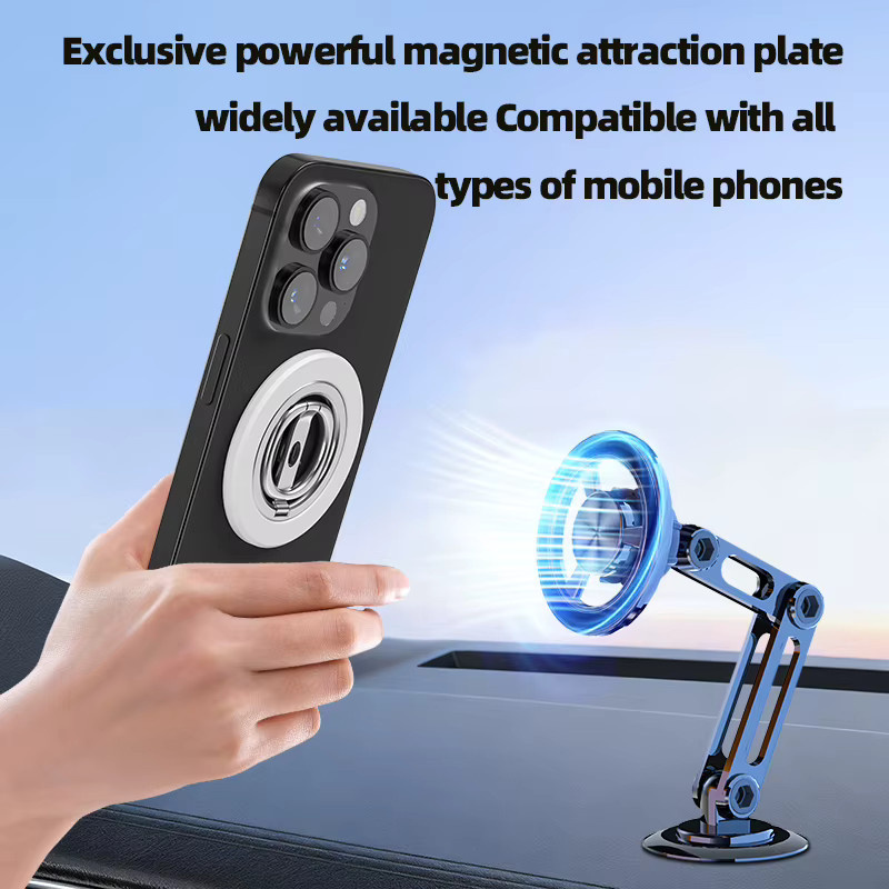 WSSHE Magnetischer Telefonständer mit 360 Grad Rotation und Fingerring-Unterstützung für MagSafe, Gelb - Bild 2