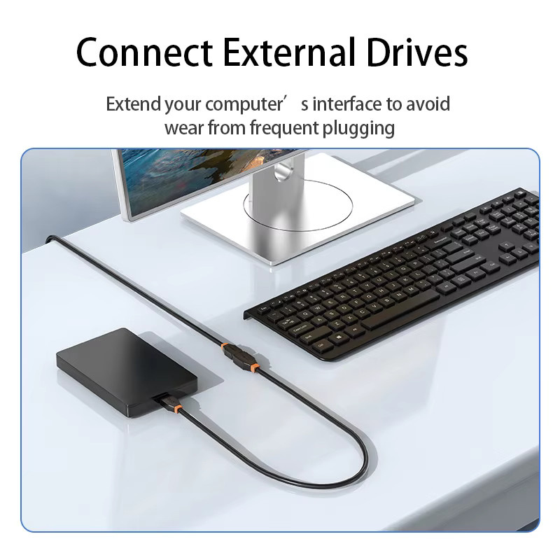 CHOSEAL USB 3.0 Verlängerungskabel in Schwarz, Stecker auf Buchse mit 5 Gbit/s SuperSpeed-Datensynchronisation für Computermonitore - Bild 2