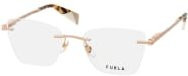Furla VFU 773 Korrektionsbrille, Cat Eye, randlos, Metall, beige, gold, Damen - Bild 1