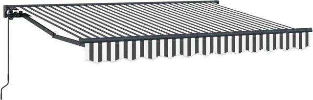 vidaXL Manuell Einziehbare Markise Anthrazit und Weiß B: 350 cm, T: 200 cm - Bild 1
