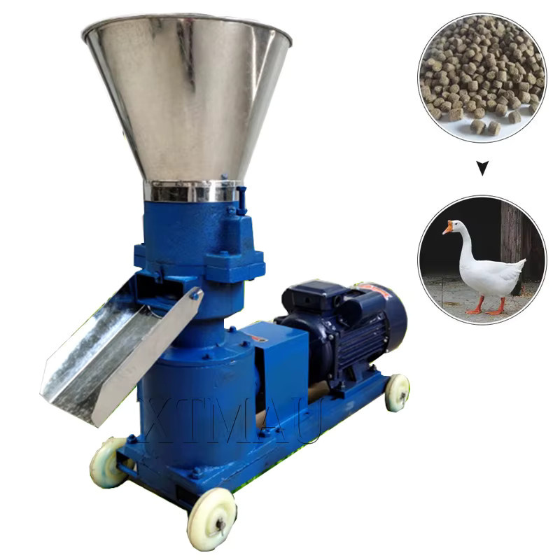 XTMAU Pelletpresse für Tierfutter und Holzpellets in Blau und Metall mit 4mm, 6mm oder 8mm Düsen - Bild 2