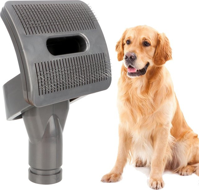 Dyson kompatibler Haustierpflege-Aufsatz für Staubsauger zur Fellpflege von Hund und Katze in Schwarz und Grau, B/T/H: 18,0 x 10,5 x 18,0 cm - Bild 1