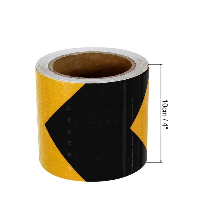 Satop Cinta Reflektierendes Klebeband Gelb-Schwarz, wasserdichtes Sicherheitsband mit Pfeilwarnung für LKWs, Breite: 10,16 cm, Länge: 4,88 m - Bild 4